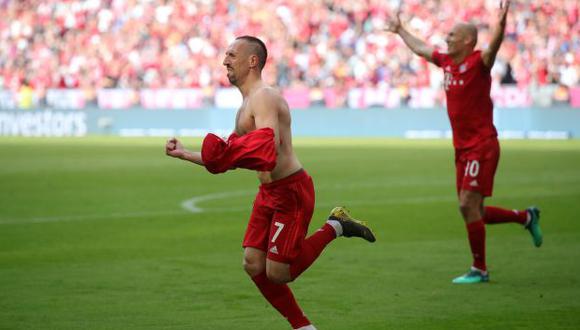 Franck Ribéry firmó el cuarto gol de Bayern Múnich ante Eintracht Frankfurt. (Foto: Bayern Múnich)