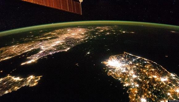Consumo per cápita de electricidad de Corea del Norte es de 739 kilovatios. (Foto: Nasa)