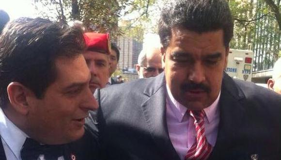 El candidato a la presidencia del Per&uacute; Claudio Zolla y el presidente de Venezuela, Nicol&aacute;s Maduro en Nueva York, Estados Unidos. (Foto: Facebook)