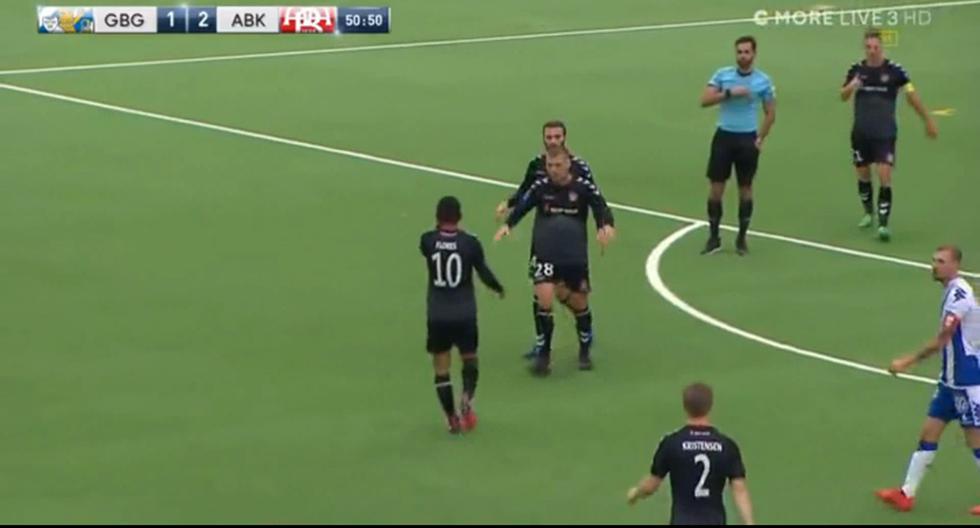 Edison Flores contribuyó en la victoria del Aalborg sobre el IFK Göteborg en amistoso. (Foto: Captura)
