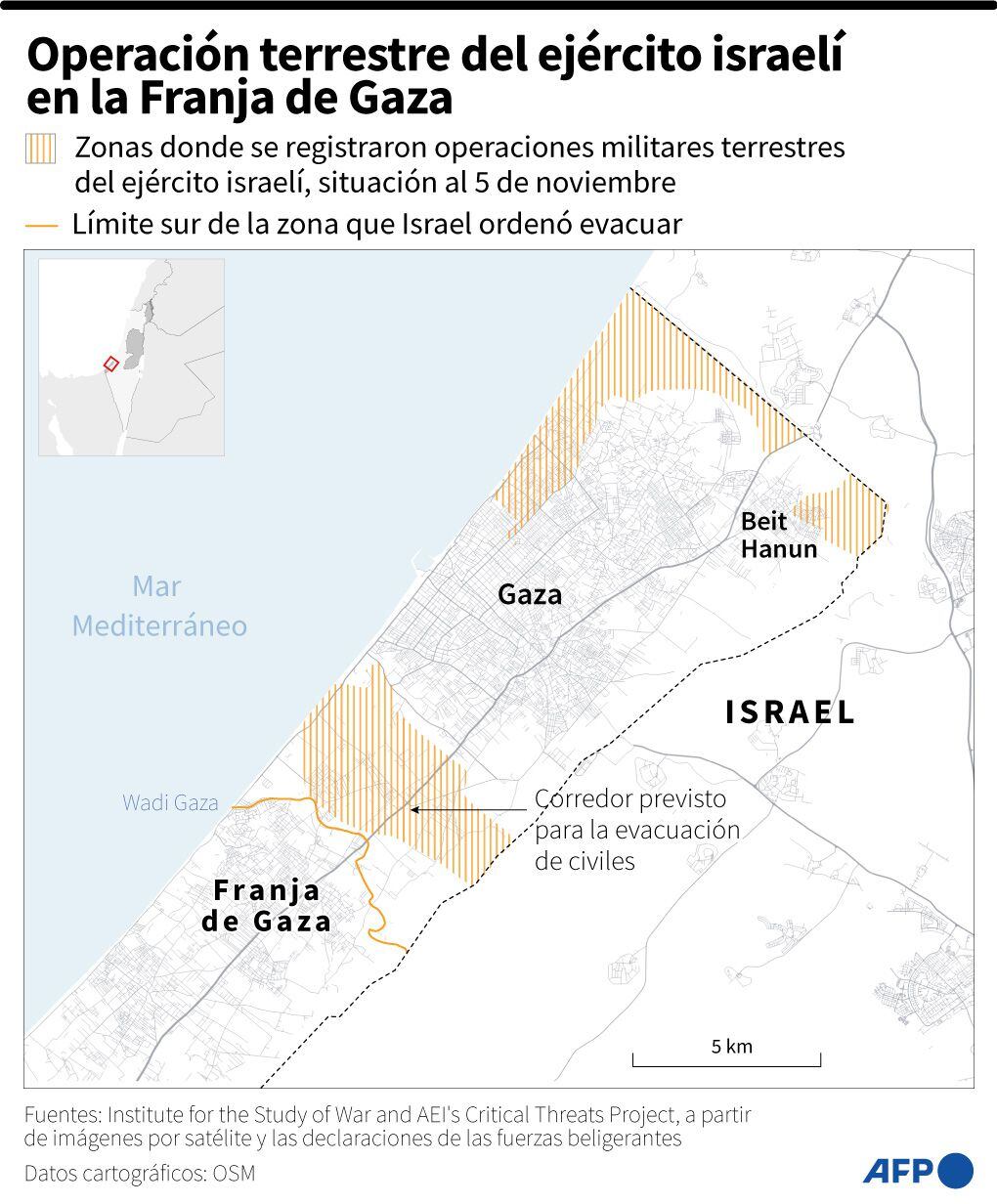 Israel divided the Gaza Strip into two.  (AFP).