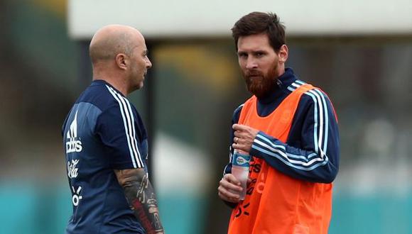 Lionel Messi y Jorge Sampaoli. (Foto: Reuters)