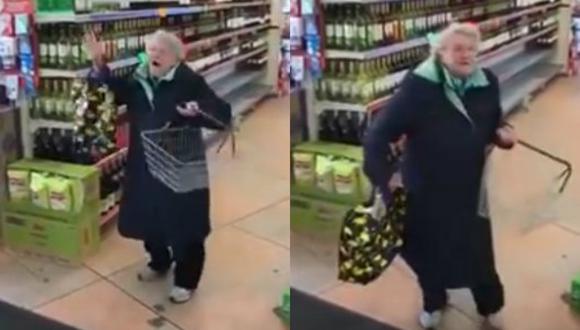 YouTube: reacción de abuelita paraliza el supermercado cuando escucha su canción favorita |VIDEO