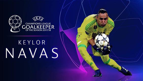 Keylor Navas: arquero fue elegido el mejor de la Champions League 2017-2018. (Foto: Twitter)
