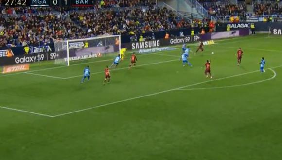 Barcelona vs. Málaga: el genial gol de taco de Coutinho a pase de Dembélé | VIDEO