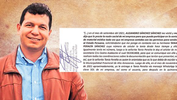 Hechos desconocidos sobre Alejandro Sánchez fueron revelados ante la fiscalía por el propietario de Corporación Chemicals S.A.C., José Fernández Inga.