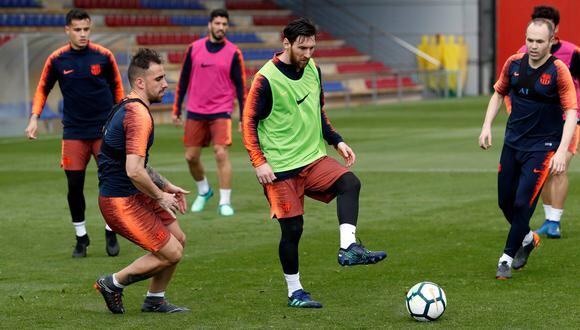 Lionel Messi entrenó con Barcelona luego de perderse los amistosos de Argentina frente a Italia y España. (Foto: Facebook del club)