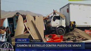 Pesado camión aplastó un puesto de venta en Pucusana