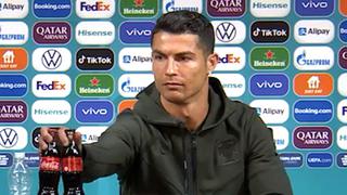 “Agua sí, Coca-Cola no”: la reacción de Cristiano Ronaldo al ver las gaseosas en su mesa [VIDEO]