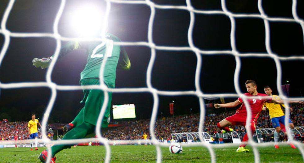 Así fue el gol de Serbia. (Foto: Getty Images)