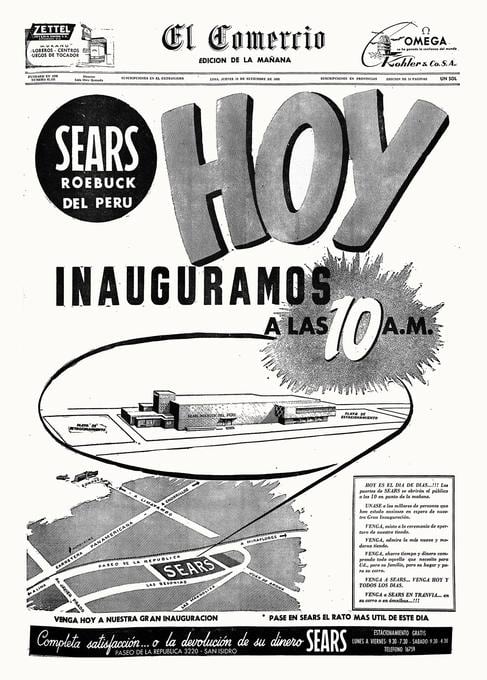 Portada de la edición de la mañana de El Comercio, publicada el 15 de setiembre de 1955. (Foto: Archivo El Comercio)