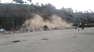 Costa Verde: el preciso momento del derrumbe en acantilado de Barranco [VIDEO]