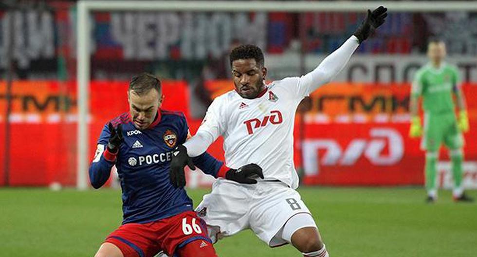 Jefferson Farfán destacó en el empate del Lokomotiv ante el CSKA por la fecha 16 de la liga rusa. (Video: Gol TV | Foto: Twitter)