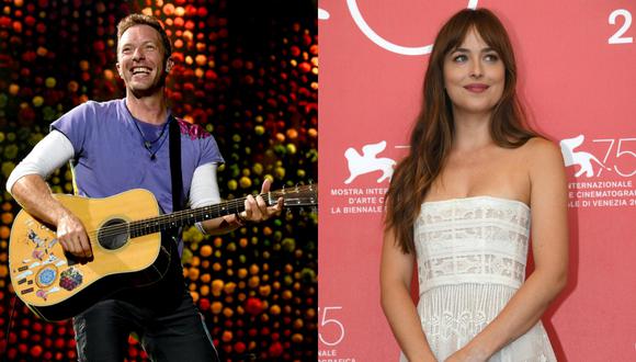 Chris Martin y Dakota Johnson (Foto: Agencias)