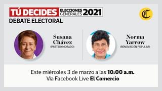 Susana Chávez, del Partido Morado, y Norma Yarrow, de Renovación Popular, debatieron en El Comercio