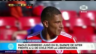 Inter de Paolo Guerrero empató sin goles ante la U. de Chile por la segunda fase de la Libertadores