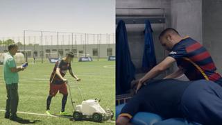 Mira a Neymar de jardinero e Iniesta de masajista en el Barza