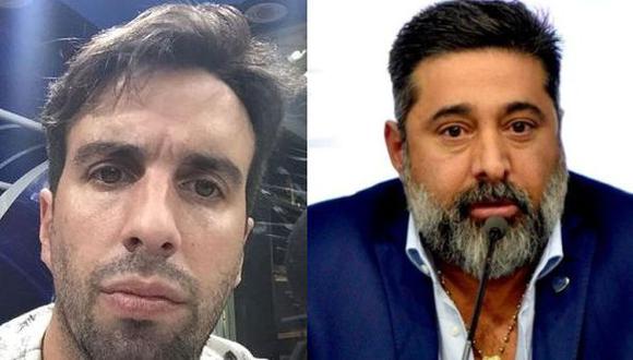 Flavio Azzaro a la izquierda y Daniel Angelici (presidente de Boca Juniors) a la derecha. (Fotos: Instagram/La Nación)