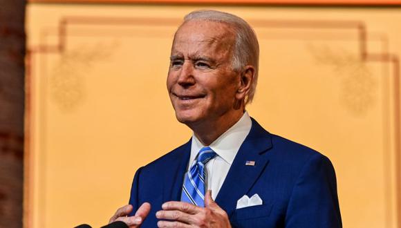 El presidente electo de los Estados Unidos, Joe Biden, pronuncia un discurso de Acción de Gracias en el Queen Theatre en Wilmington, Delaware. (Foto: CHANDAN KHANNA / AFP).
