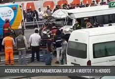 Panamericana Sur: 5 muertos deja choque entre combi y camioneta en VES 