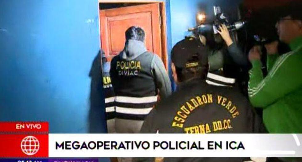 Nuevo megaoperativo policial se realizó en la región Ica. (Foto: Captura América Noticias)