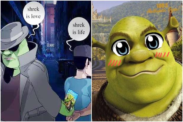 Memes about Shrek continue to appear on the web.