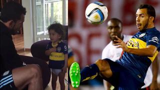 Carlos Tevez y el video con su hijo que habla del amor por Boca