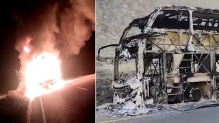 Arequipa: bus interprovincial se incendia con pasajeros dentro