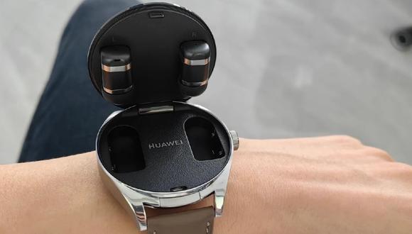 Este nuevo reloj de Huawei también permite llevar y cargar audífonos inalámbricos. | (Foto: Huawei Central)
