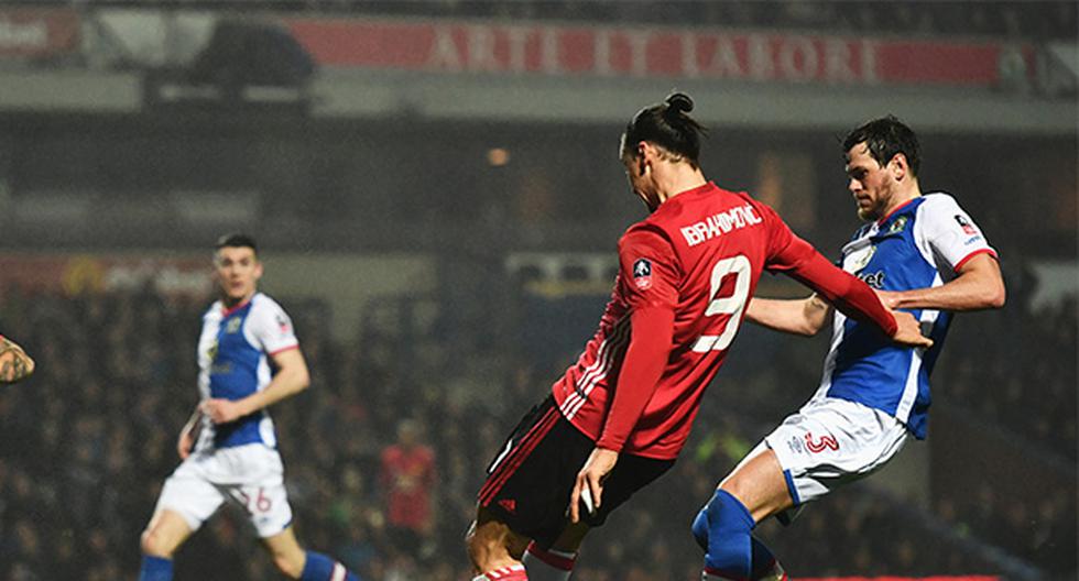 Zlatan Ibrahimovic le dio la clasificación al Manchester United a los cuartos de final de la Copa FA. (Foto: Getty Images)