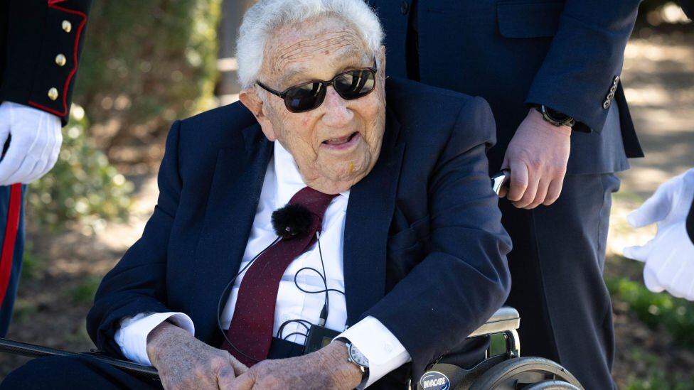 Kissinger in a February 2023 image. (GETTY IMAGES)