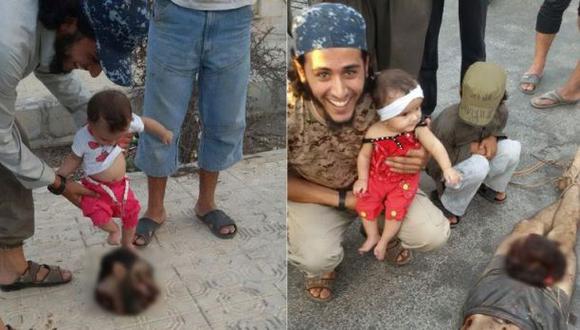 Estado Islámico difunde imagen de bebés pateando a decapitado