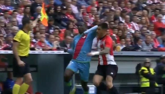 Luis Advíncula vio la roja por doble amarilla en duelo del Rayo Vallecano. (Captura: ESPN)