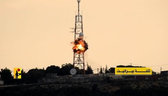 Un objetivo israelí atacado por Hezbolá en la zona norte de Israel, fronteriza con Líbano, el 1 de noviembre de 2023. (Foto de Al Manar TV)