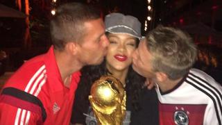 Rihanna celebró con el plantel alemán el tetracampeonato