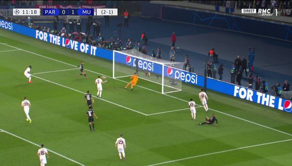El PSG despertó rápido y empató las acciones ante el Manchester United con un gol de Juan Bernat. (Foto: captura de video)