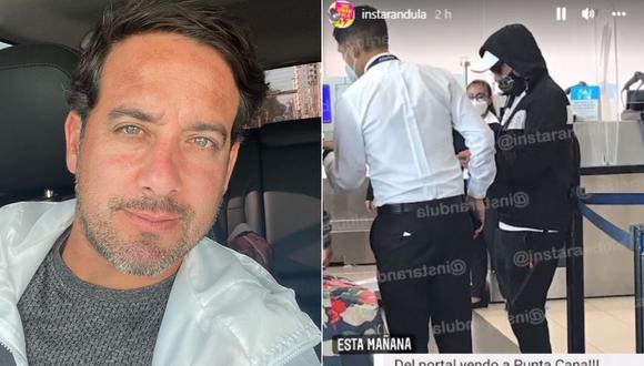 Óscar del Portal es captado en aeropuerto, pero trata de pasar desapercibido con lentes. (Foto: Instagram).