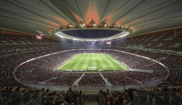 El estadio Wanda Metropolitano tiene un aforo de 67 829 espectadores, con sus graderías divididas en tres niveles, formando tres anillos continuos. (Foto: Cruz y Ortiz Arquitectos)
