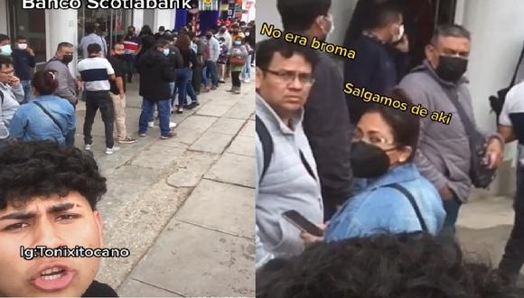 Joven realiza broma de que va a robar afuera de un banco y las reacciones son furor en redes | VIDEO (Foto: TikTok/@tonycano2003).