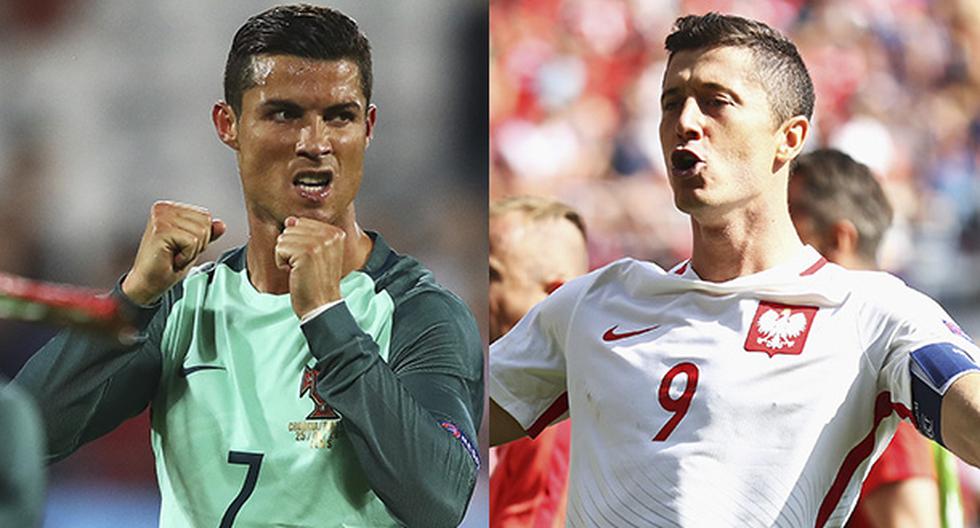 Cristiano Ronaldo y Robert Lewandowski son las esperanzas de gol de Portugal y Polonia (Foto: Getty Images)