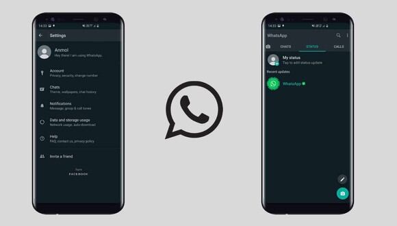 ¡Ya es posible tener el "modo oscuro" de WhatsApp! Función llega a todos los celulares del mundo. (Foto: WhatsApp)