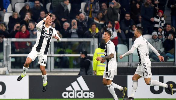Con un gran remate de larga distancia y con asistencia de Cristiano Ronaldo, Paulo Dybala puso el 1-0 para la Juventus sobre el Frosinone en la Serie A. (Foto: AFP).