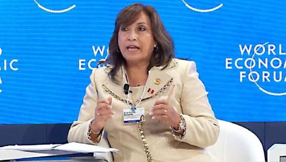 La vicepresidenta Dina Boluarte llamó a los empresarios extranjeros a invertir en Perú. (Foto: Foro Económico Mundial)