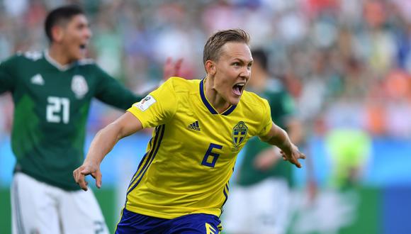 Augustinsson abrió el marcador del México vs. Suecia. (Foto: EFE)