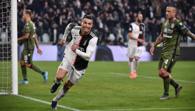 Cristiano Ronaldo le anotó un hat-trick a Cagliari, por la Serie A. Es la primera vez que registra este logro en Italia. (Foto: AP)