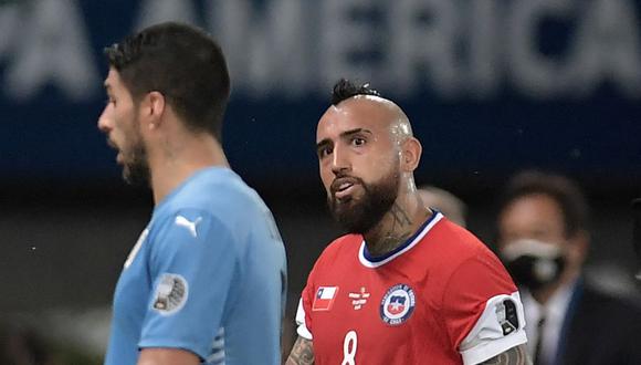 Arturo Vidal fue titular en el 1-1 entre Chile y Uruguay. (Foto: AFP)