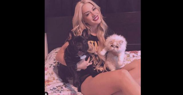 Leslie Shaw y sus mascotas. (Foto: Instagram)