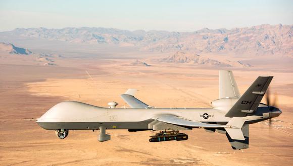 An MQ-9 Reaper drone flies over the Nevada test and training range, United States