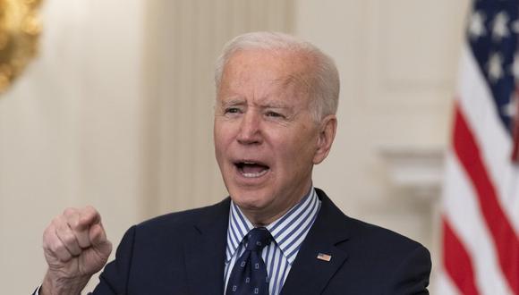 El presidente estadounidense Joe Biden en la Casa Blanca, en Washington el 6 de marzo del 2021. (AP Foto/Alex Brandon).