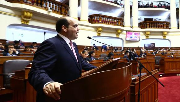Fernando Zavala sustentará hoy ante el pleno la cuestión de confianza a nombre del Gabinete. (Foto: Congreso de la República)